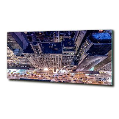 Printed glass wall art New york at night