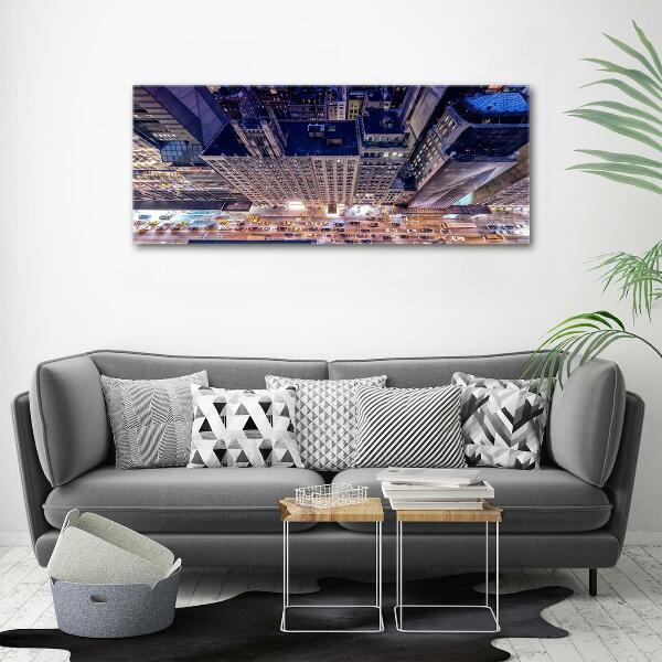 Printed glass wall art New york at night