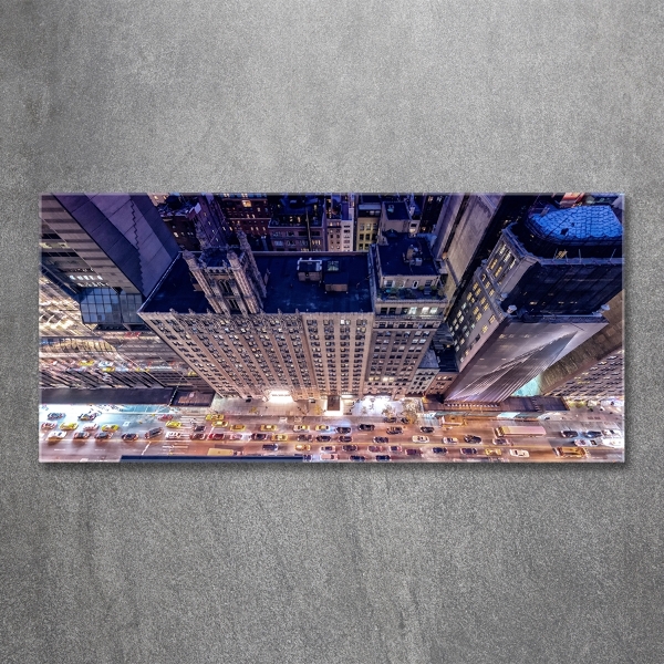 Printed glass wall art New york at night