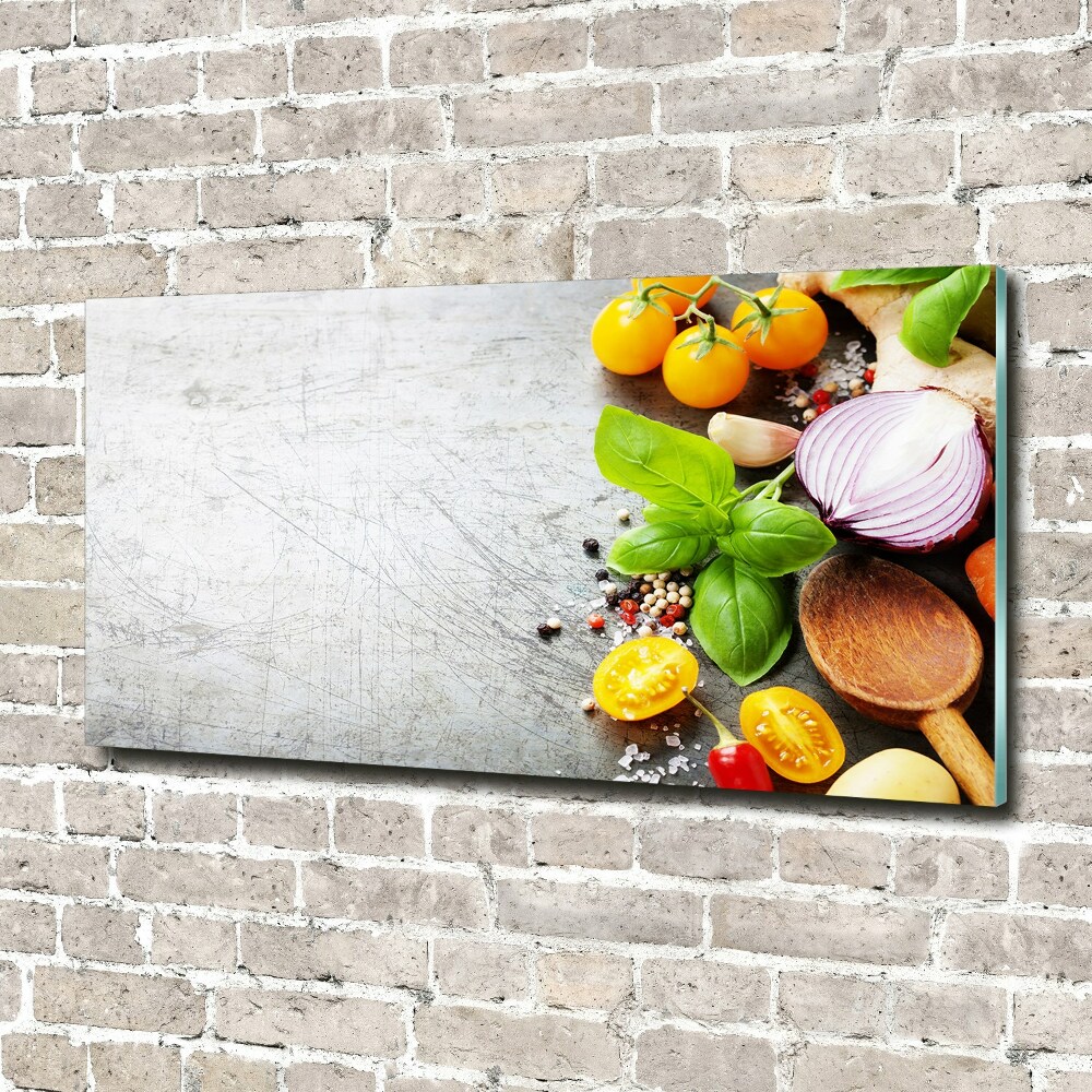 Glass art print Vegetables