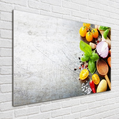 Glass art print Vegetables