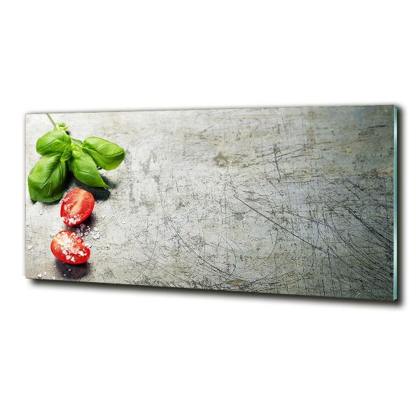 Wall art on glass Tomatoes and basil