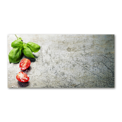 Wall art on glass Tomatoes and basil