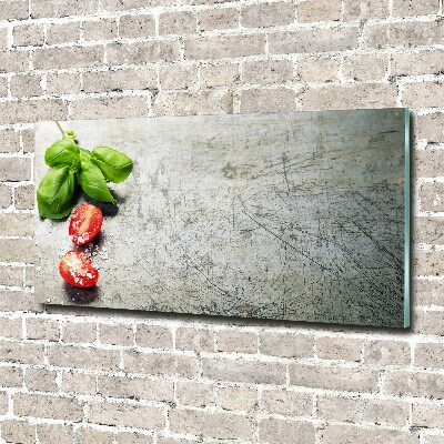 Wall art on glass Tomatoes and basil