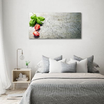 Wall art on glass Tomatoes and basil