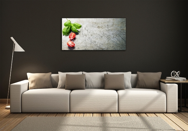 Wall art on glass Tomatoes and basil