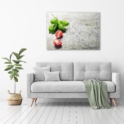 Wall art on glass Tomatoes and basil