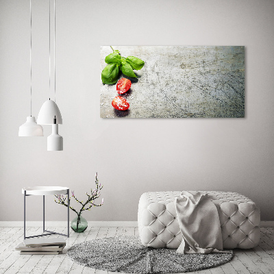 Wall art on glass Tomatoes and basil