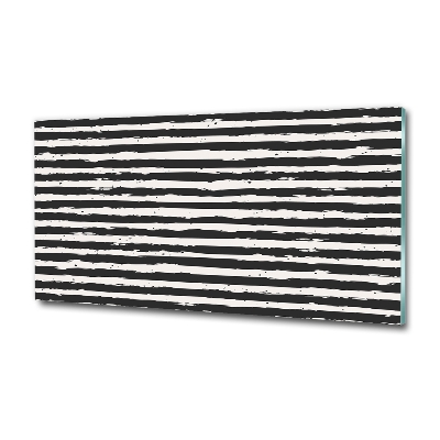 Glass wall art Black and white stripes