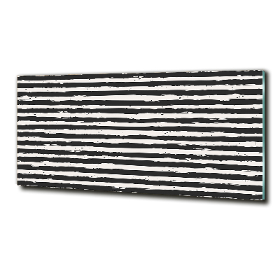 Glass wall art Black and white stripes