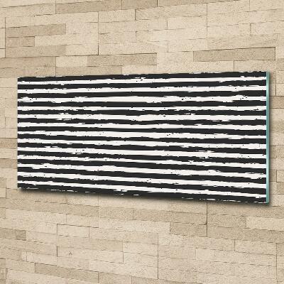 Glass wall art Black and white stripes