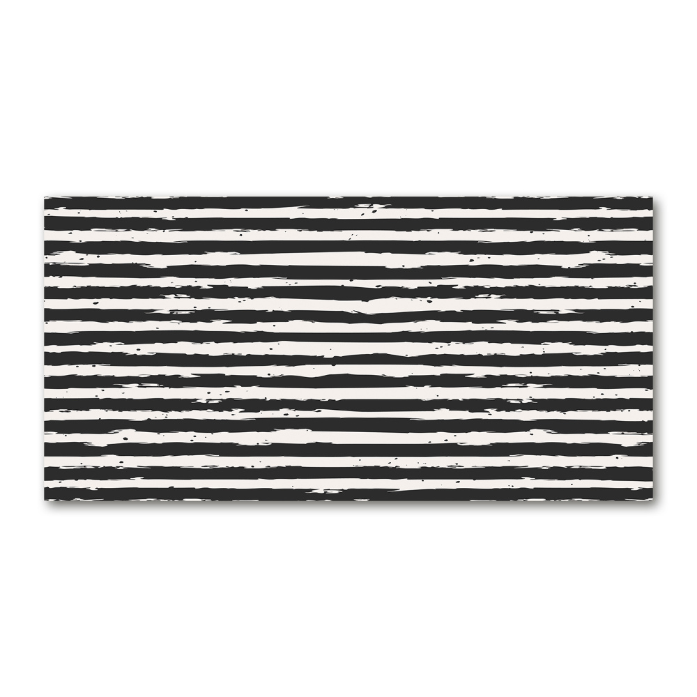 Glass wall art Black and white stripes