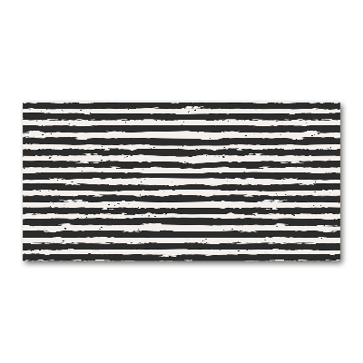 Glass wall art Black and white stripes