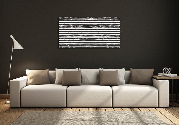 Glass wall art Black and white stripes