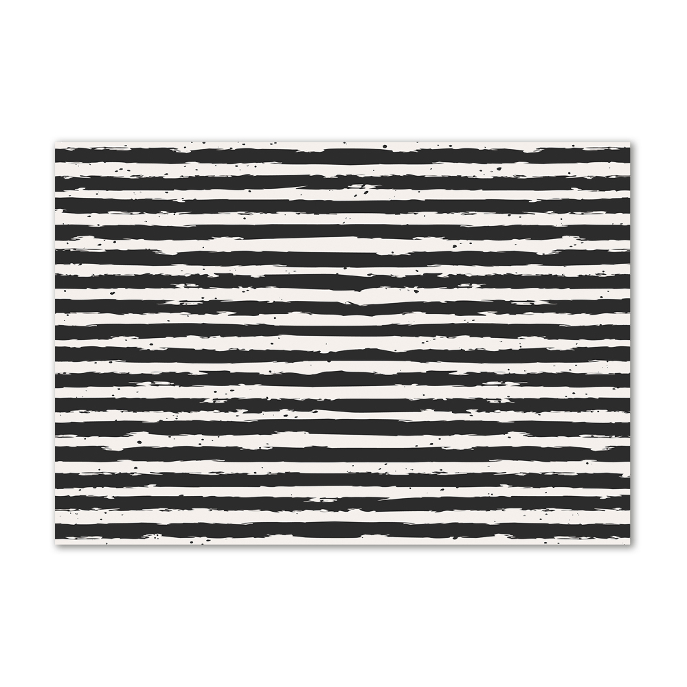 Glass wall art Black and white stripes