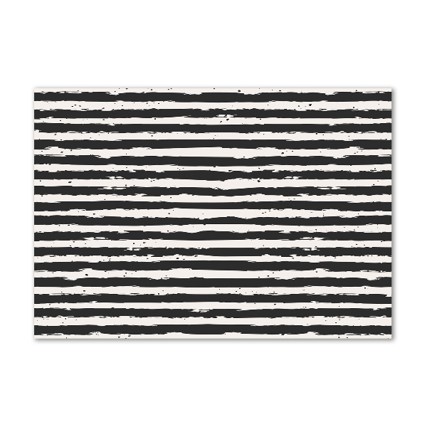 Glass wall art Black and white stripes