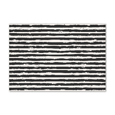 Glass wall art Black and white stripes