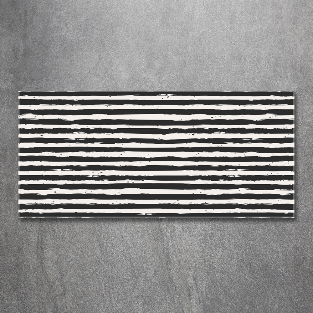 Glass wall art Black and white stripes