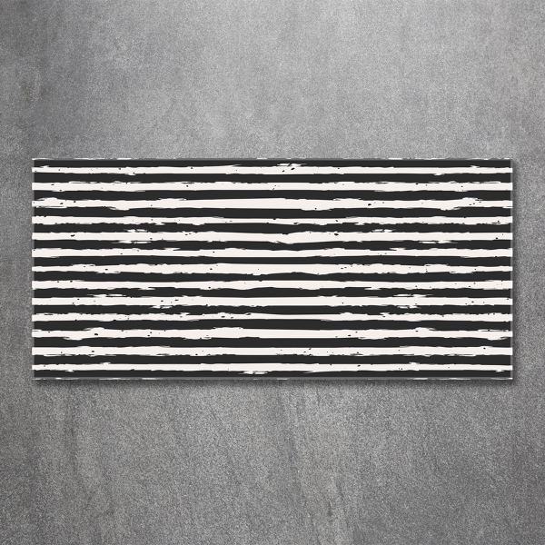 Glass wall art Black and white stripes