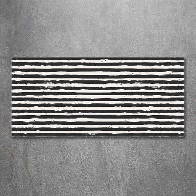 Glass wall art Black and white stripes