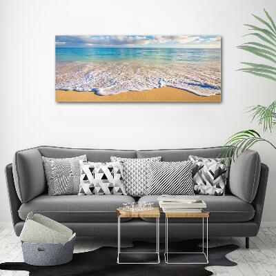 Glass wall art large Hawaiian beach