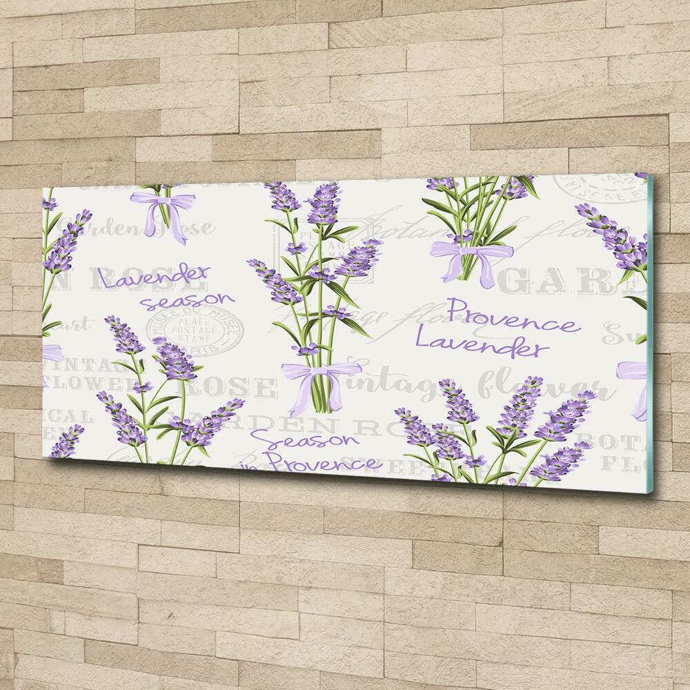 Glass picture wall art Lavender