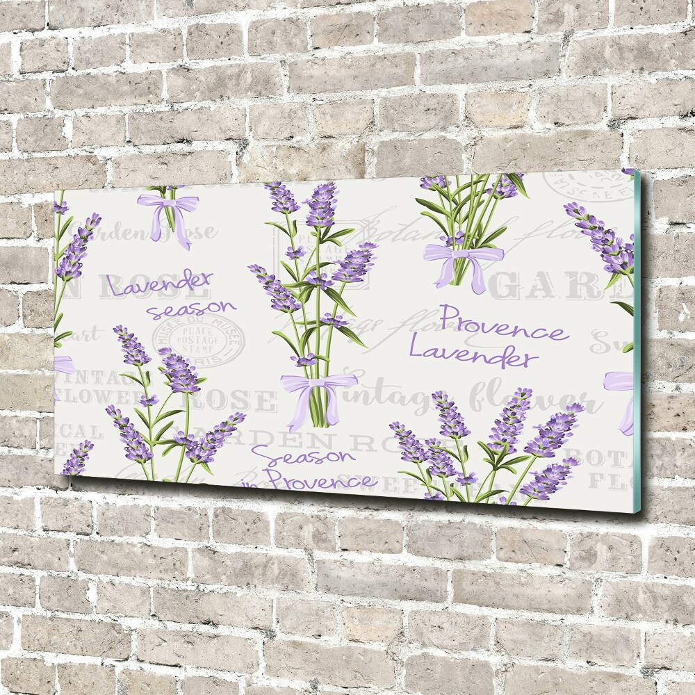 Glass picture wall art Lavender