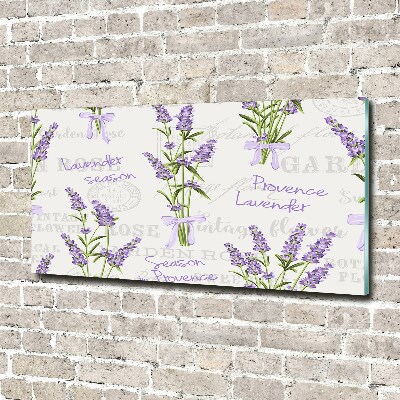 Glass picture wall art Lavender