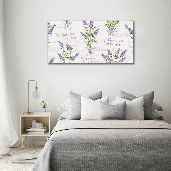 Glass picture wall art Lavender