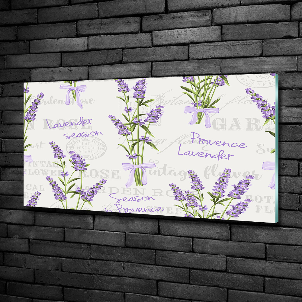 Glass picture wall art Lavender