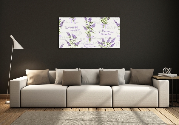 Glass picture wall art Lavender