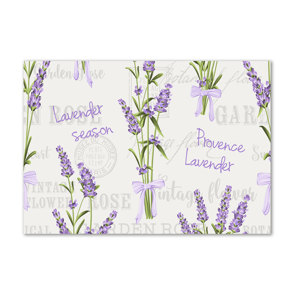 Glass picture wall art Lavender