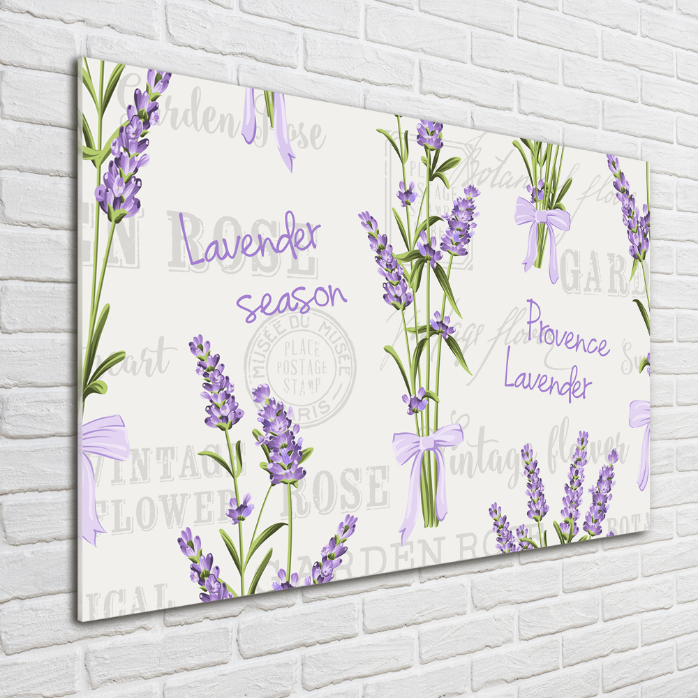 Glass picture wall art Lavender