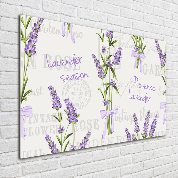 Glass picture wall art Lavender