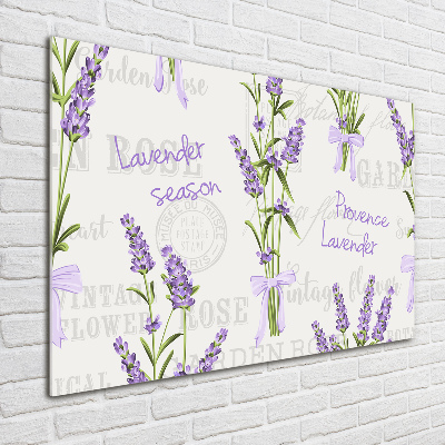 Glass picture wall art Lavender