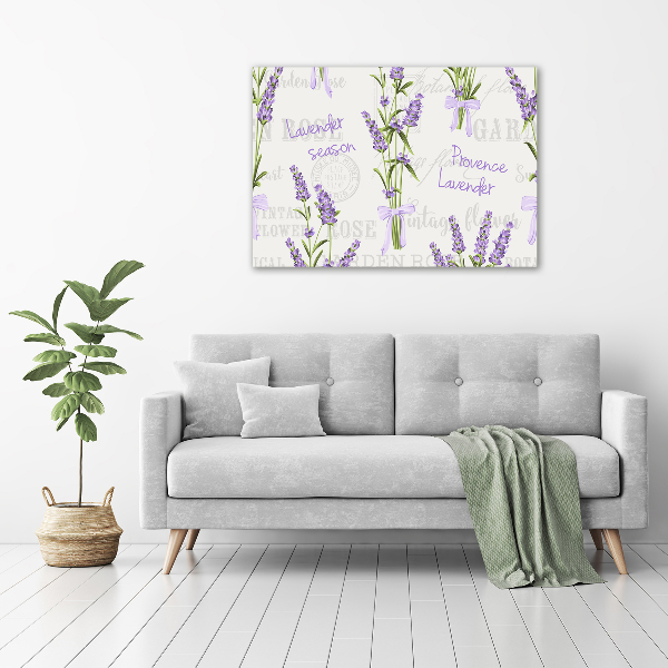 Glass picture wall art Lavender