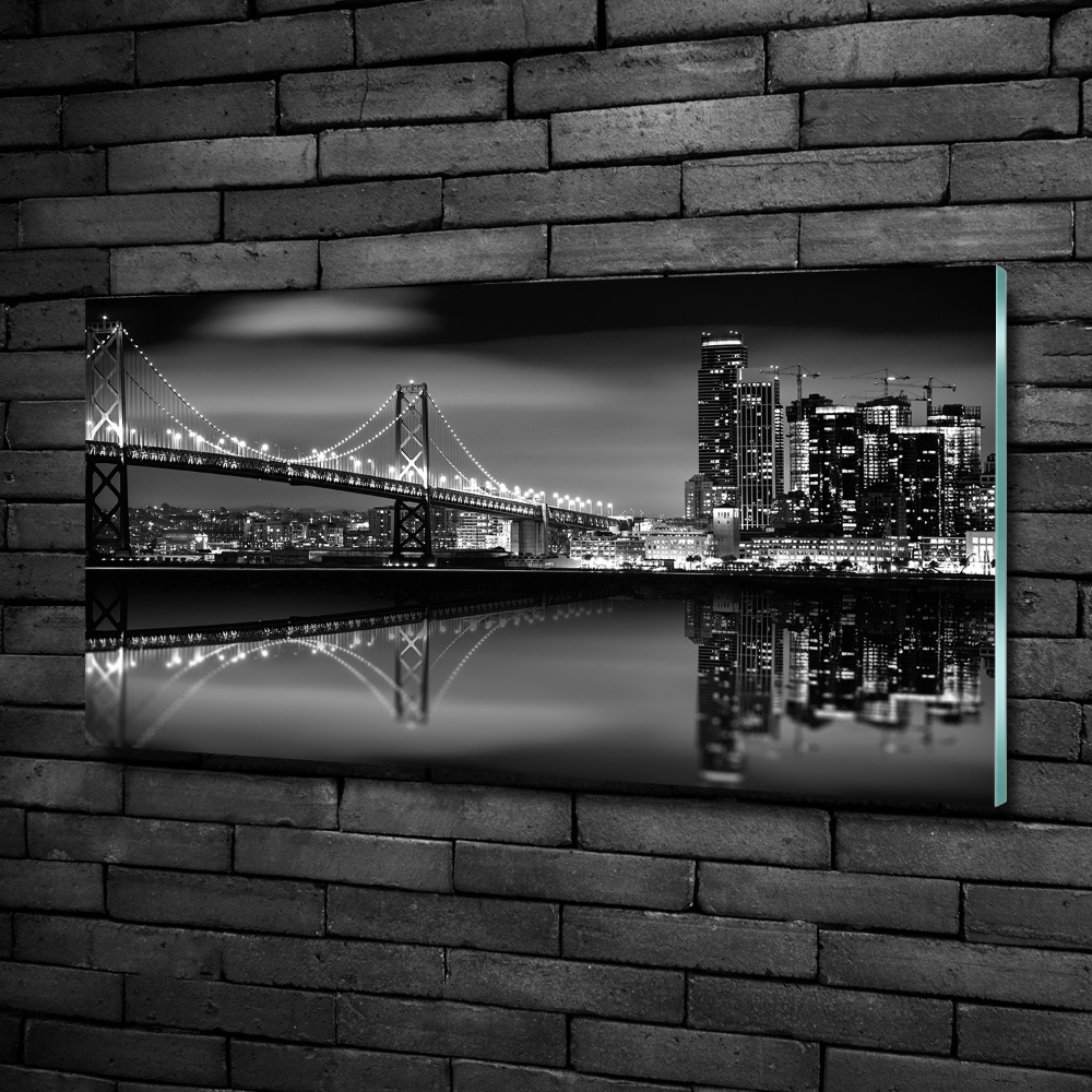 Glass wall art large San francisco at night