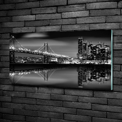 Glass wall art large San francisco at night