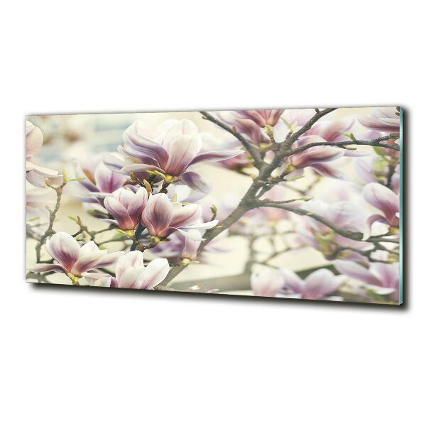 Printed glass wall art Magnolia