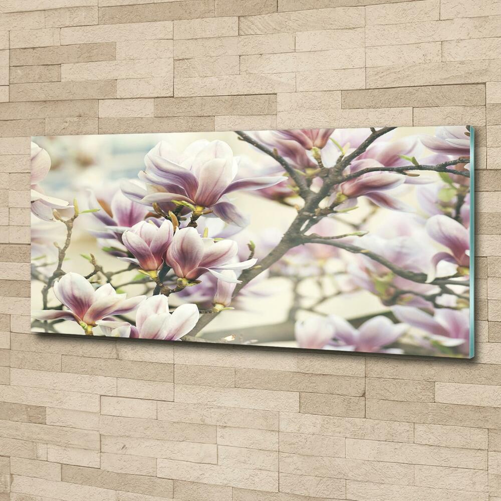 Printed glass wall art Magnolia