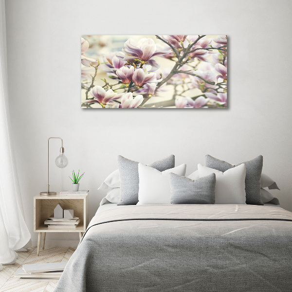 Printed glass wall art Magnolia