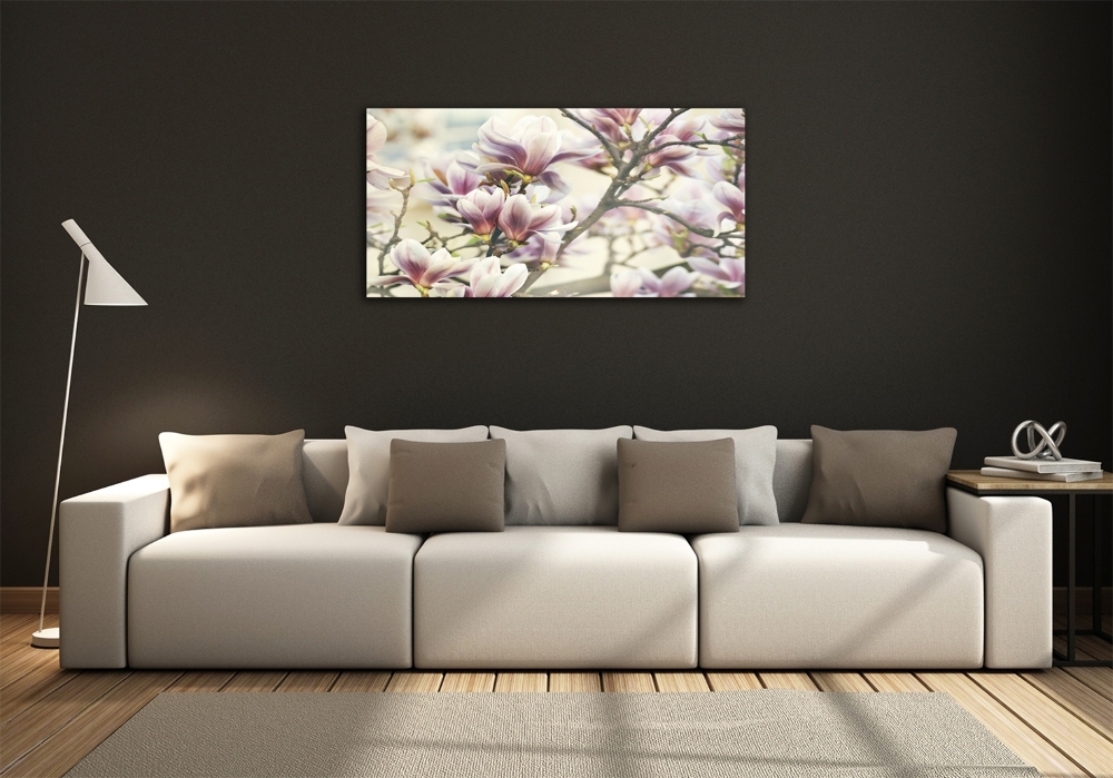 Printed glass wall art Magnolia