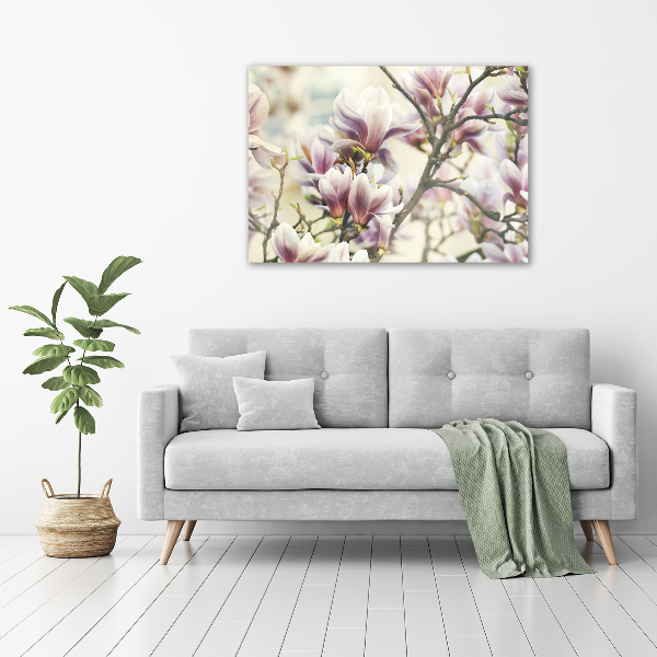 Printed glass wall art Magnolia