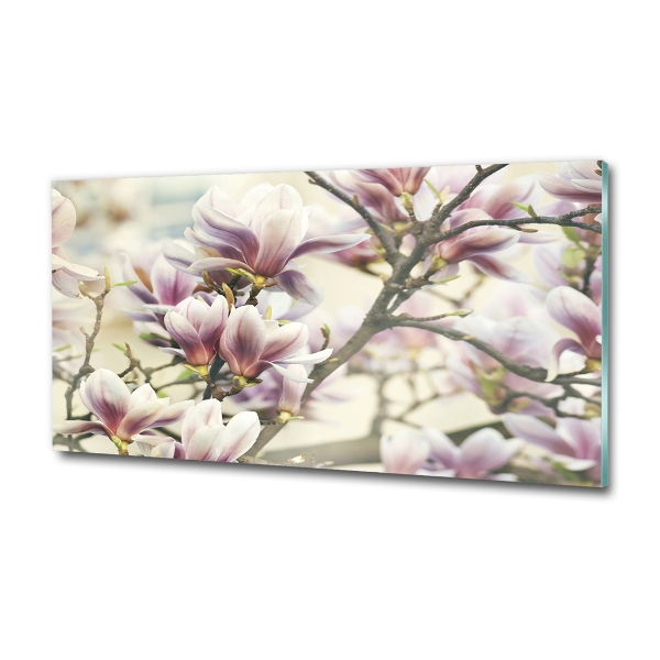 Printed glass wall art Magnolia