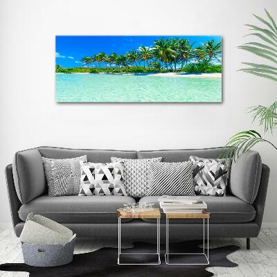 Glass wall art large Tropical beach