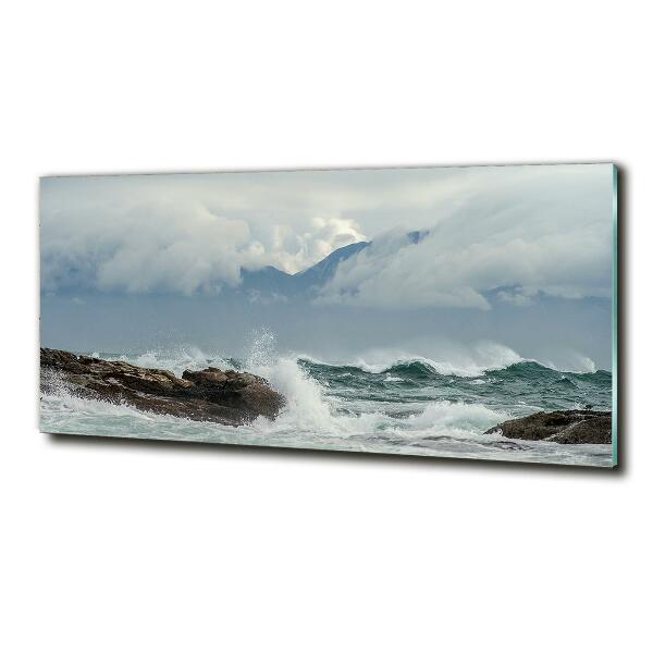 Glass picture print Rough sea