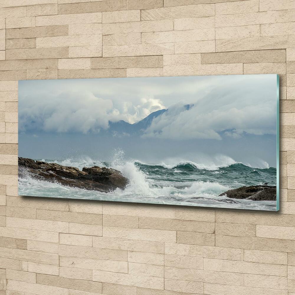 Glass picture print Rough sea