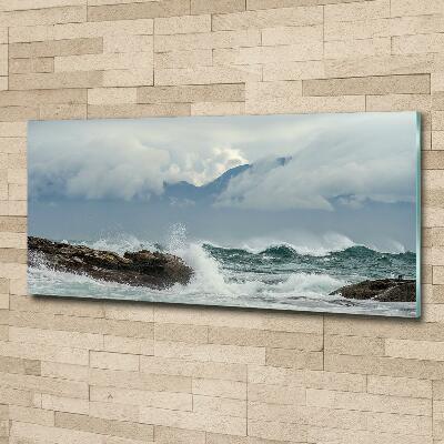 Glass picture print Rough sea