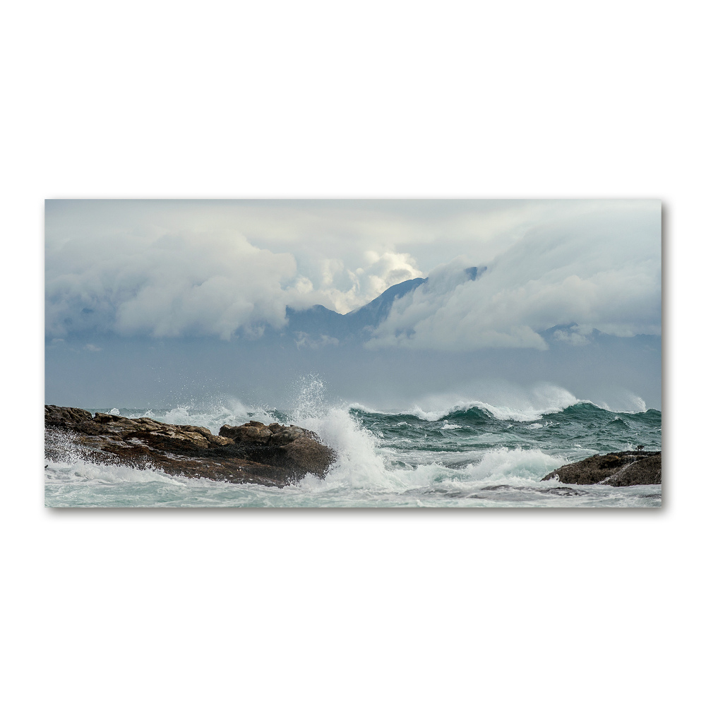 Glass picture print Rough sea