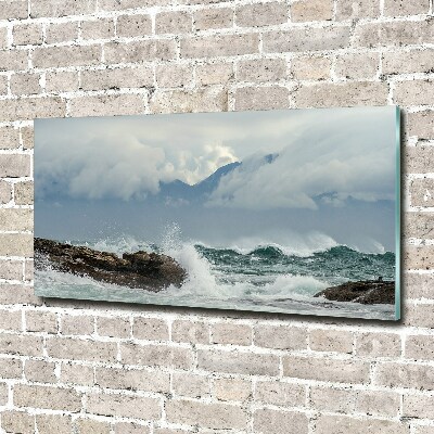 Glass picture print Rough sea